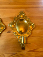 Reserved Pair Of Mid Century Swedish Brass Sconces