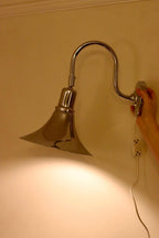 Danish 1960's Pair of Statement Trump Shape Lights in Chrome, designed by Börje Claes for Norlett Elit.