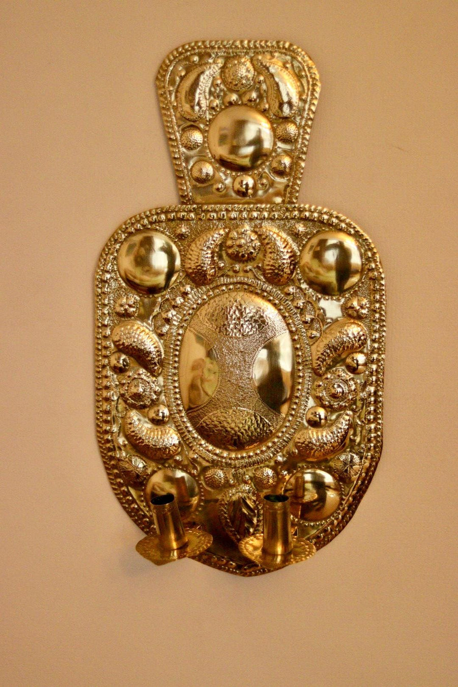 Large Mid Century Swedish Brass Sconce