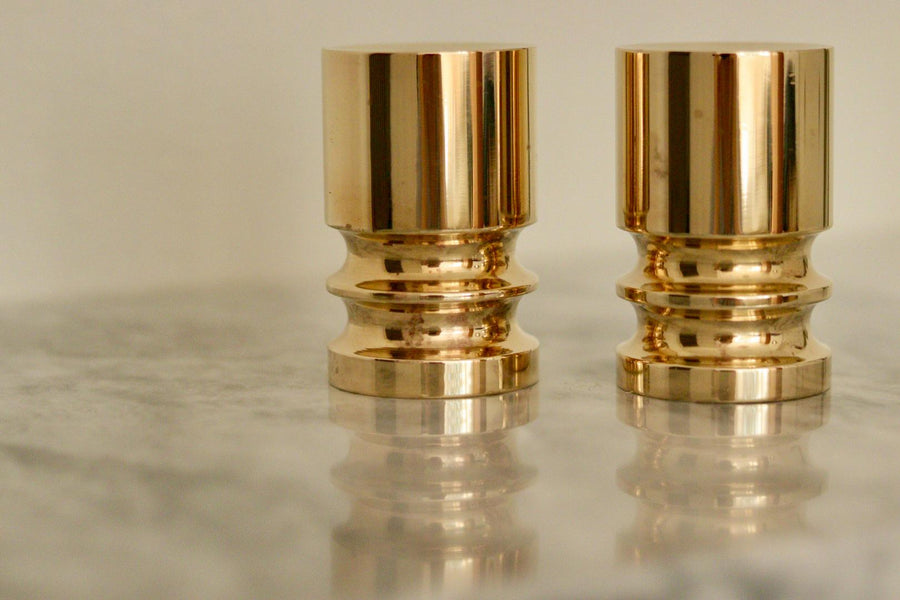 Pair of Mid-Century Swedish Brass Candle Holders