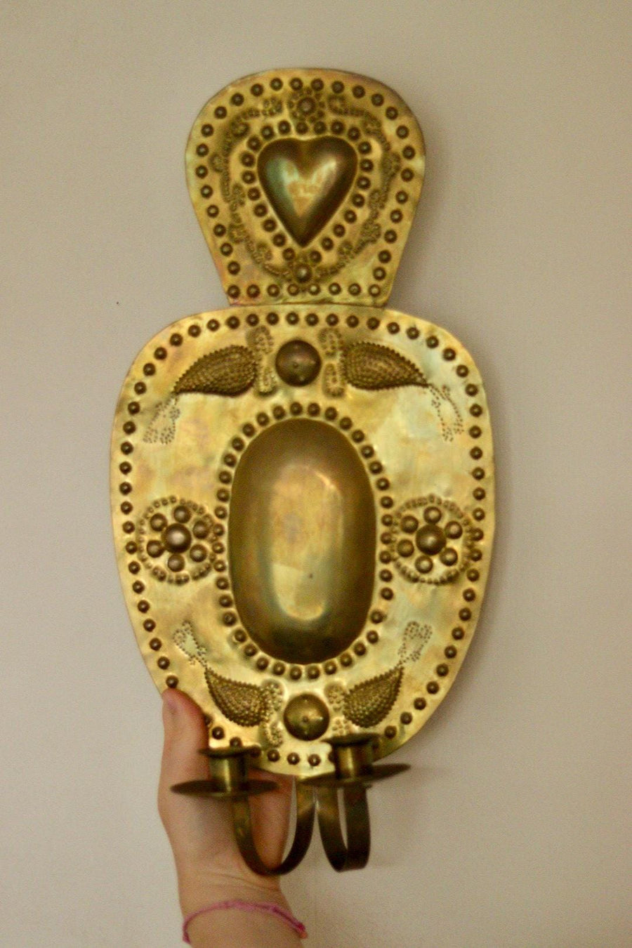 Pair Of Large Mid Century Swedish Brass Sconces