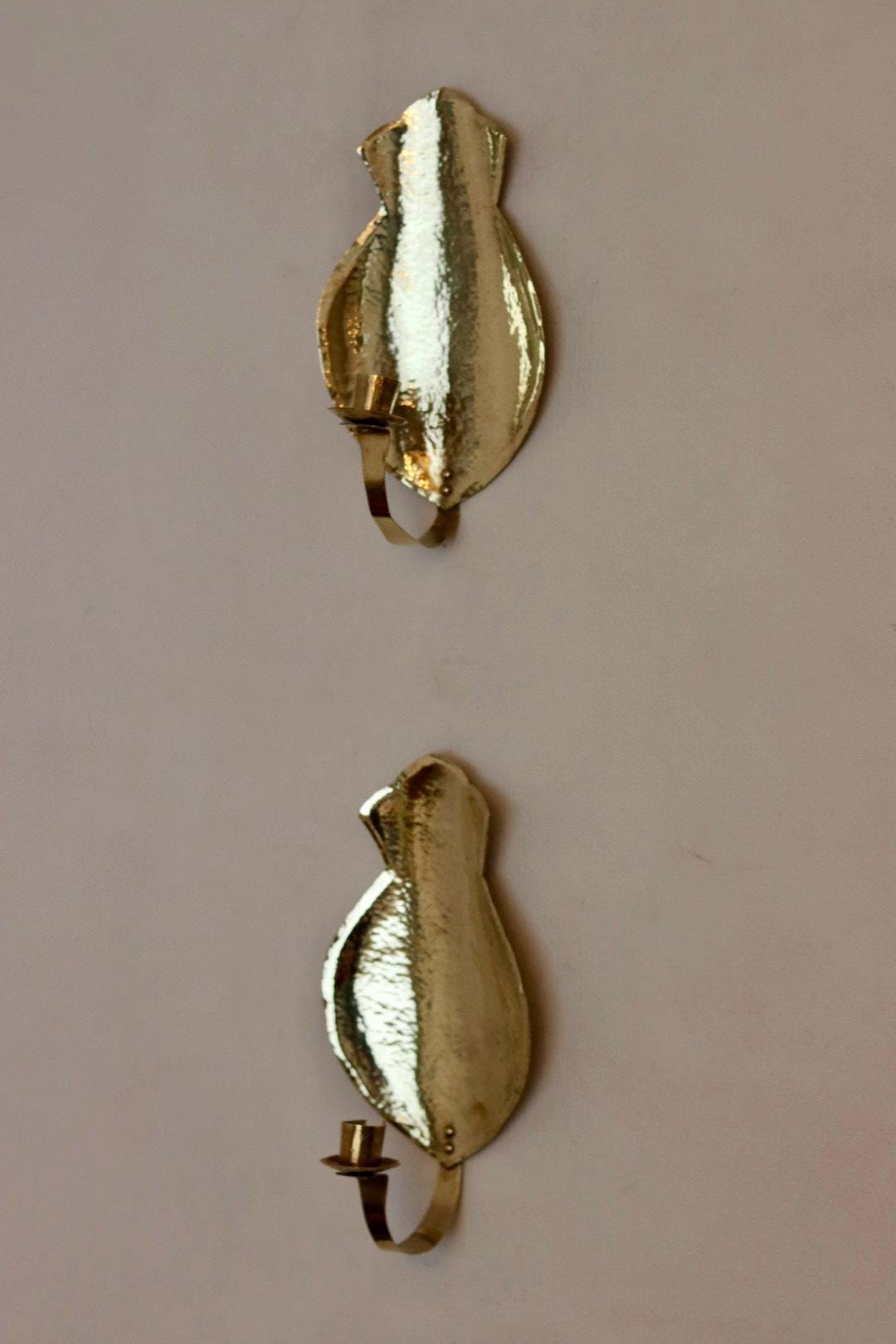 Pair of Mid Century Swedish Brass Sconces