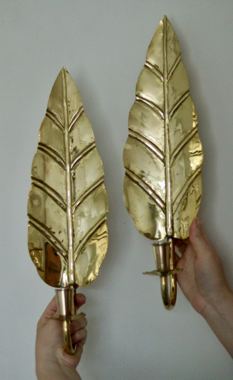Pair of Mid Century Swedish Brass Sconces
