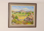 Mid-Century Original Swedish Oil on Canvas "Landscape "