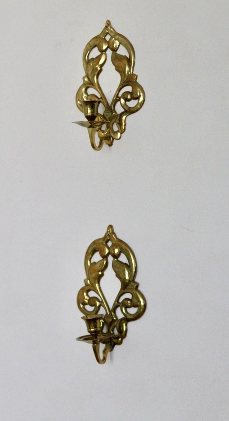 Pair Of Mid Century Swedish Brass Sconces
