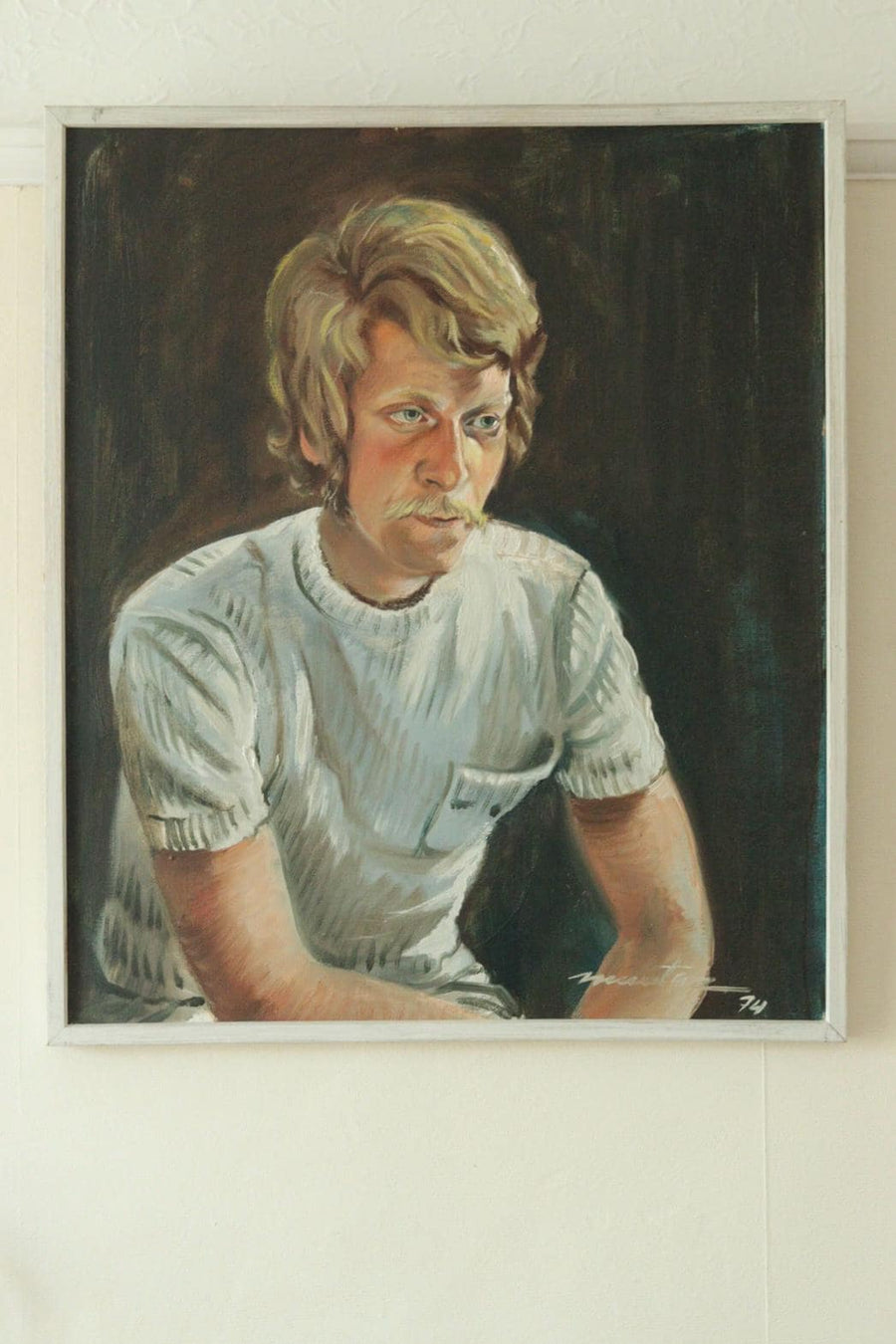Mid-20th Century Original Oil on Canvas – Portrait of a Man