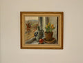 Original Swedish Oil On Canvas  “Still Life with Pot Plant”