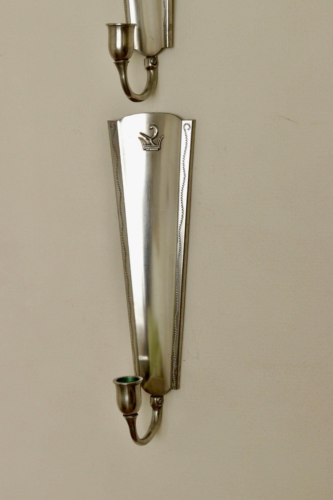 Pair of Mid Century Swedish Pewter Sconces