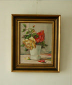 Original Swedish Oil on Panel – “Still Life: Vase of Roses”
