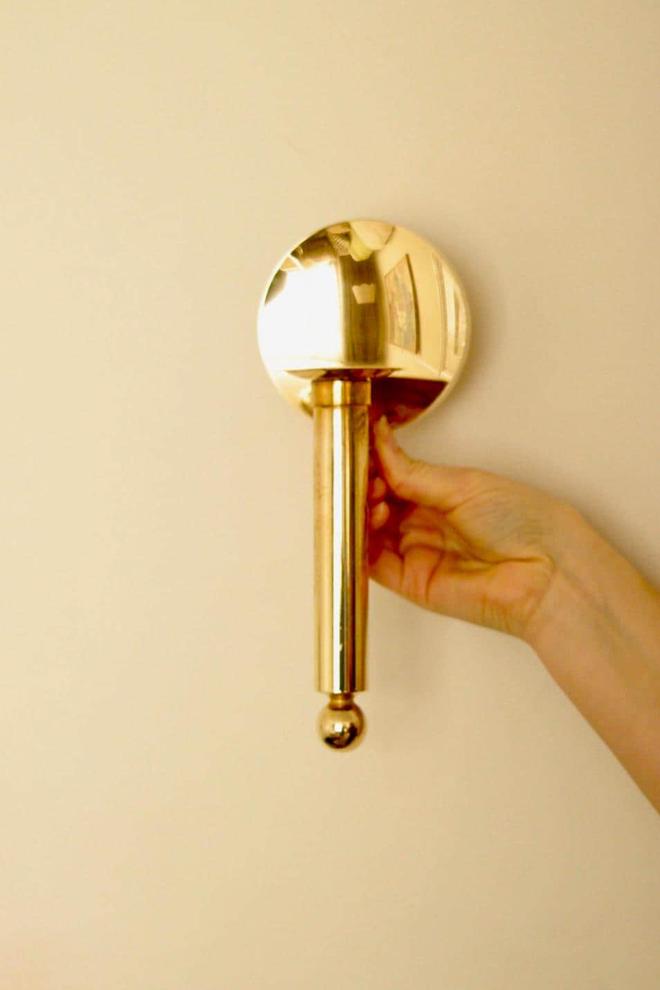 Vintage Swedish Brass Sconce by Gusum