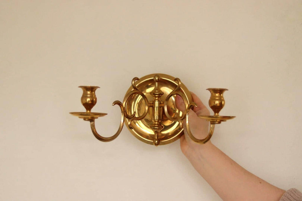 SINGLE Mid Century Swedish Brass Sconce by Skultuna