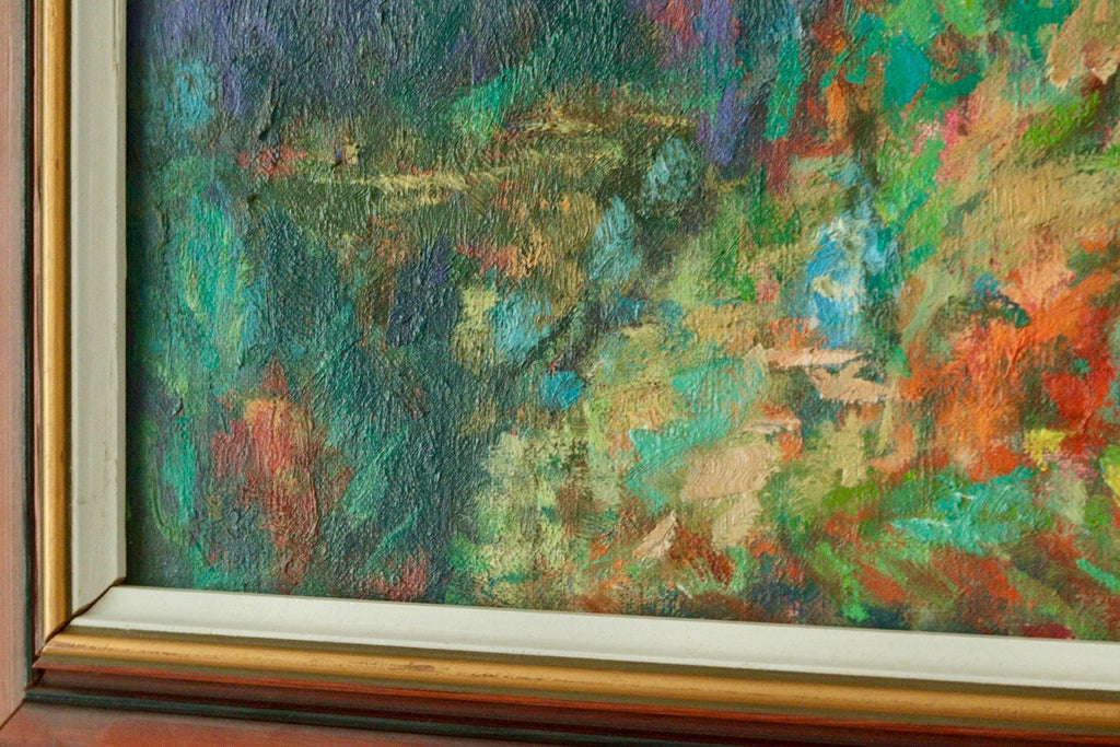 Original European Vintage Oil on Canvas – “Vivid Landscape”