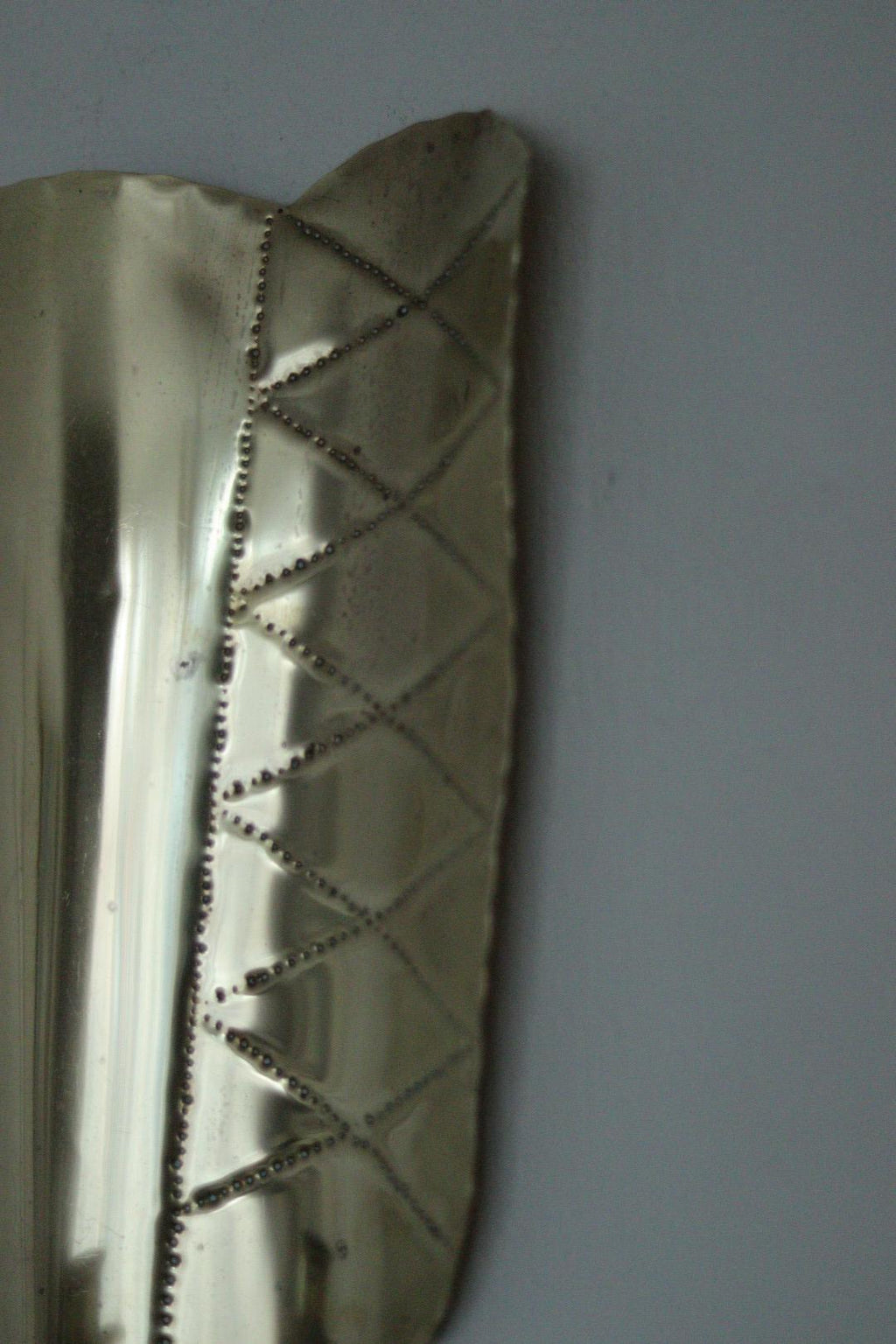 Pair of Mid-Century Swedish Brass Shield Shape Sconces