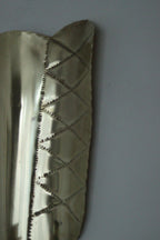 Pair of Mid-Century Swedish Brass Shield Shape Sconces