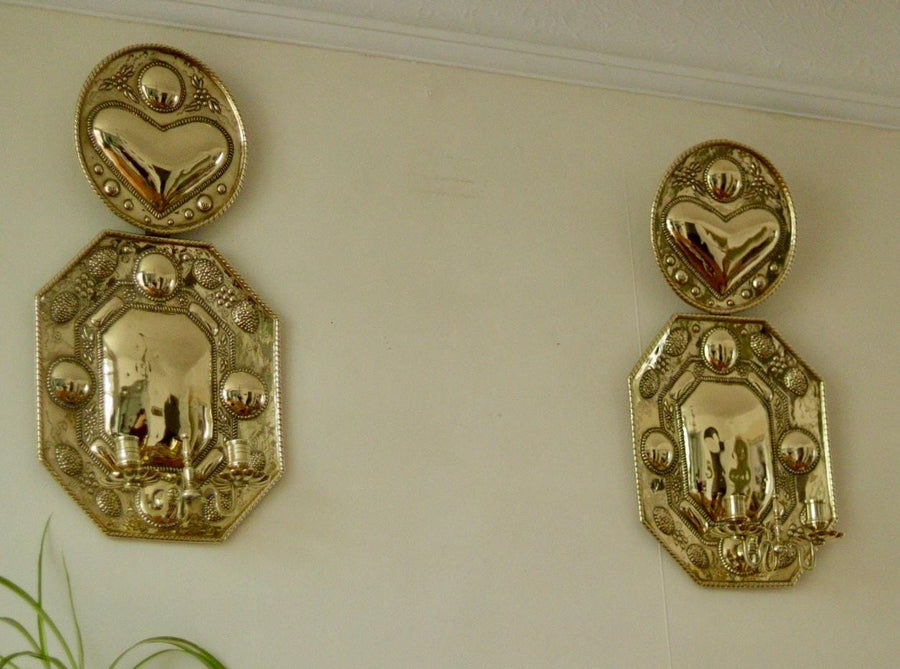 Pair of Mid-Century Swedish Brass Sconces