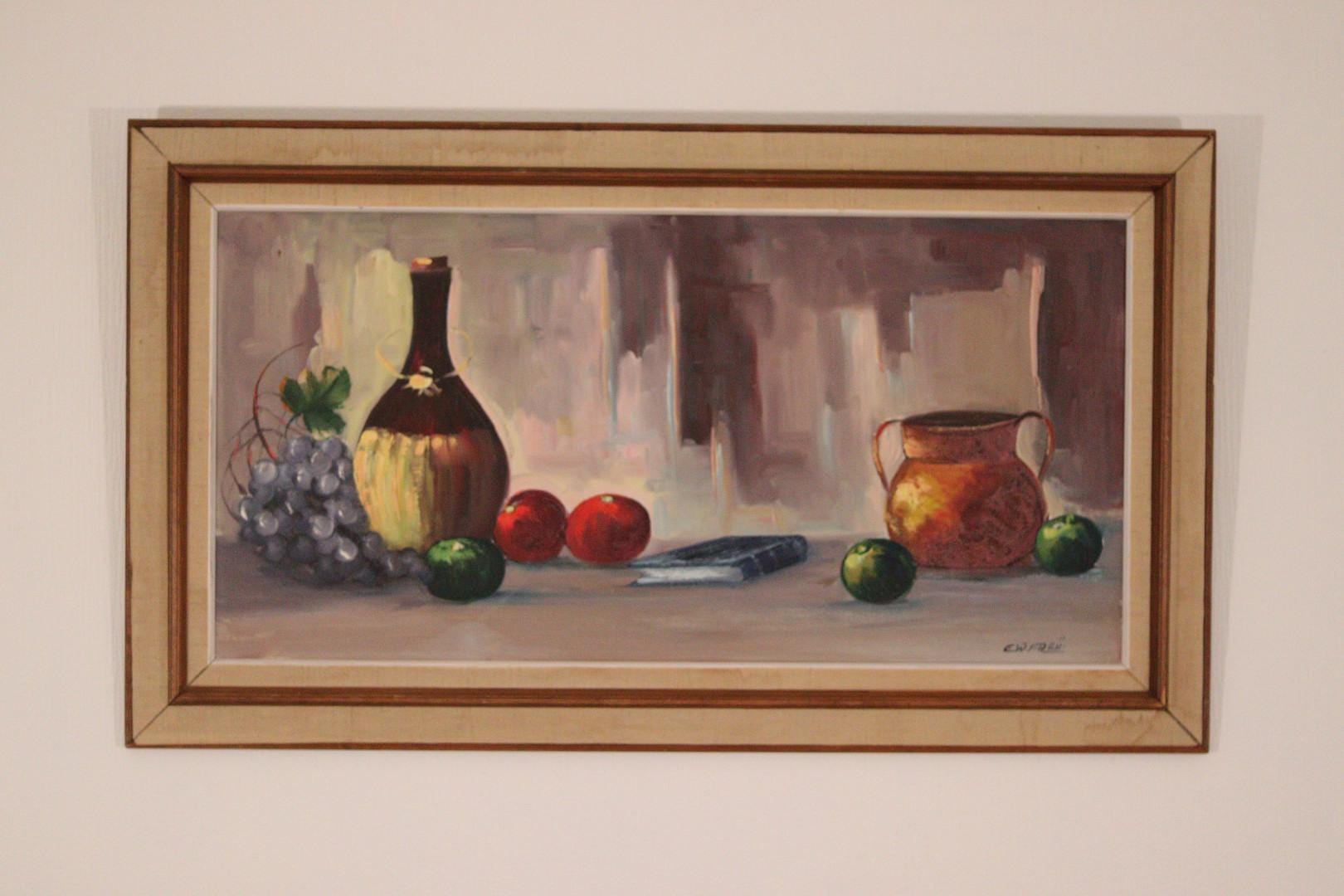 “Still Life with Wine and Fruit” by E.W. Freu