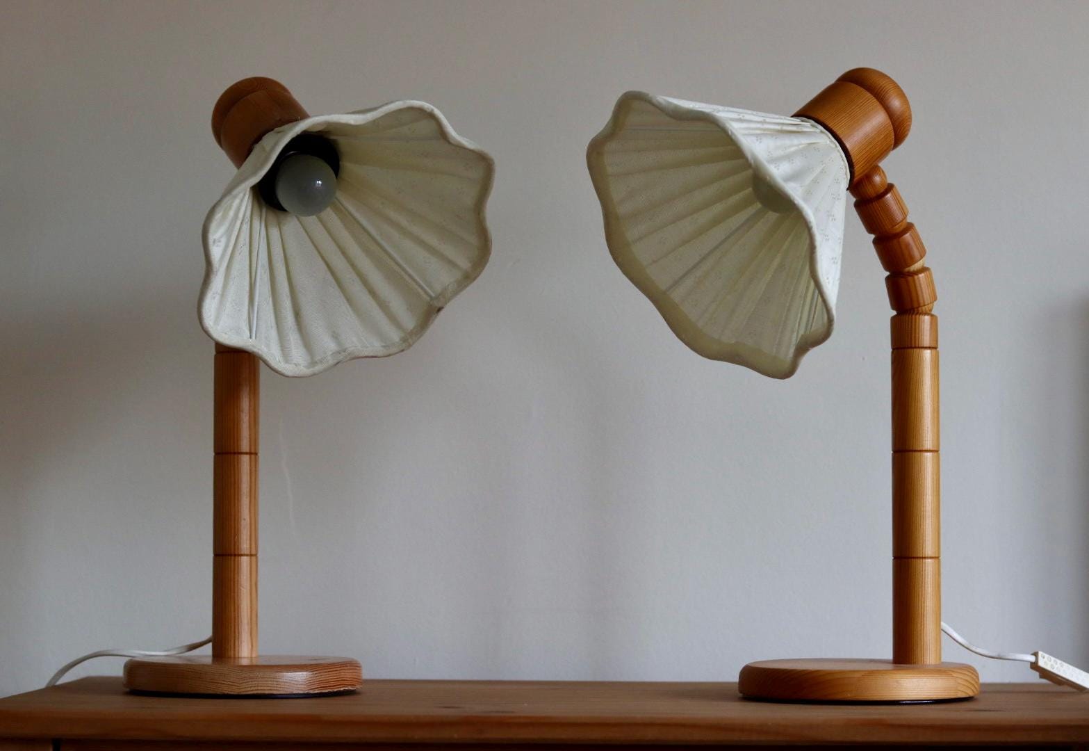 Vintage Pine Table Lamp by Solbackens Svarveri, Sweden, 1970s