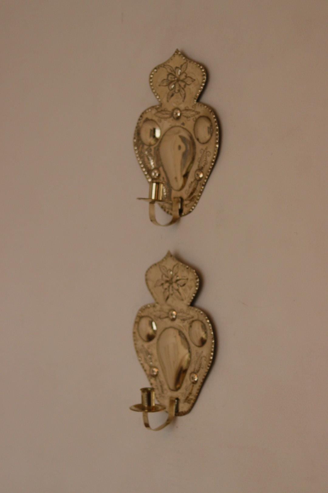 Pair of Mid-Century Swedish Brass Sconces