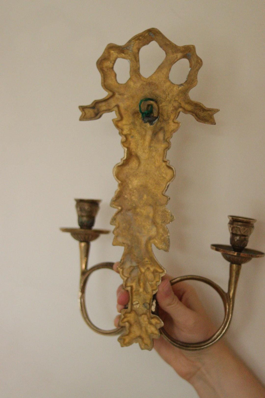 Pair Of Mid Century Italian Brass Bow Sconces