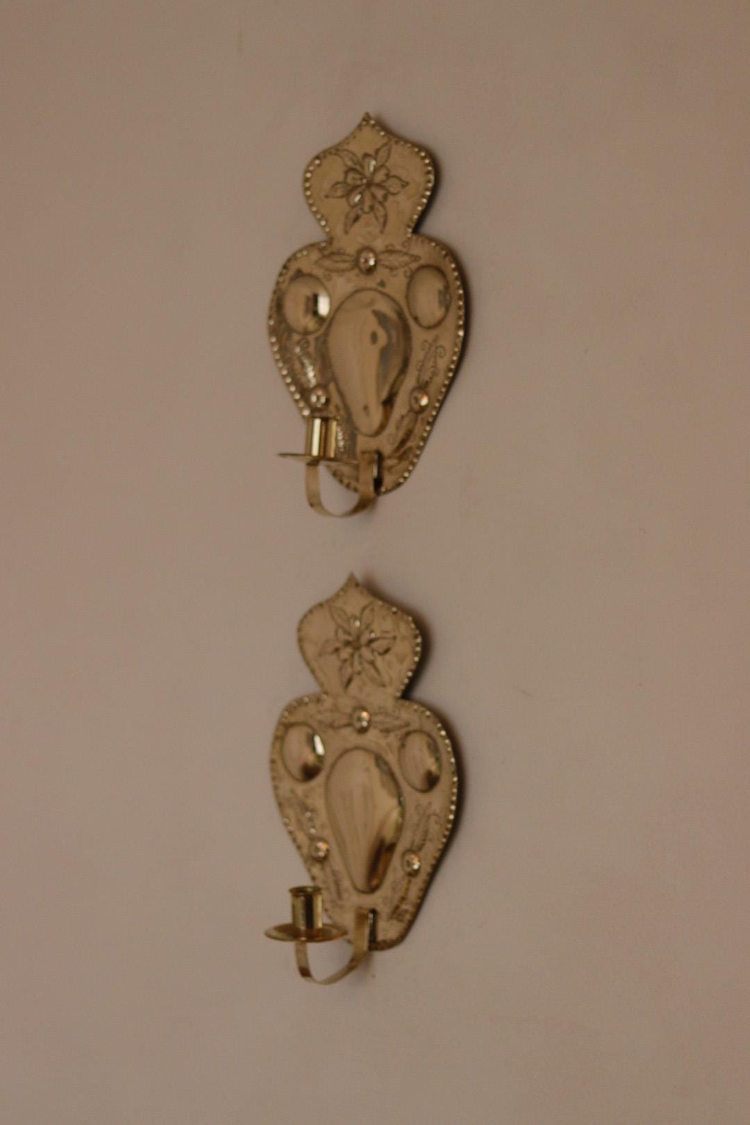 Pair of Mid-Century Swedish Brass Sconces