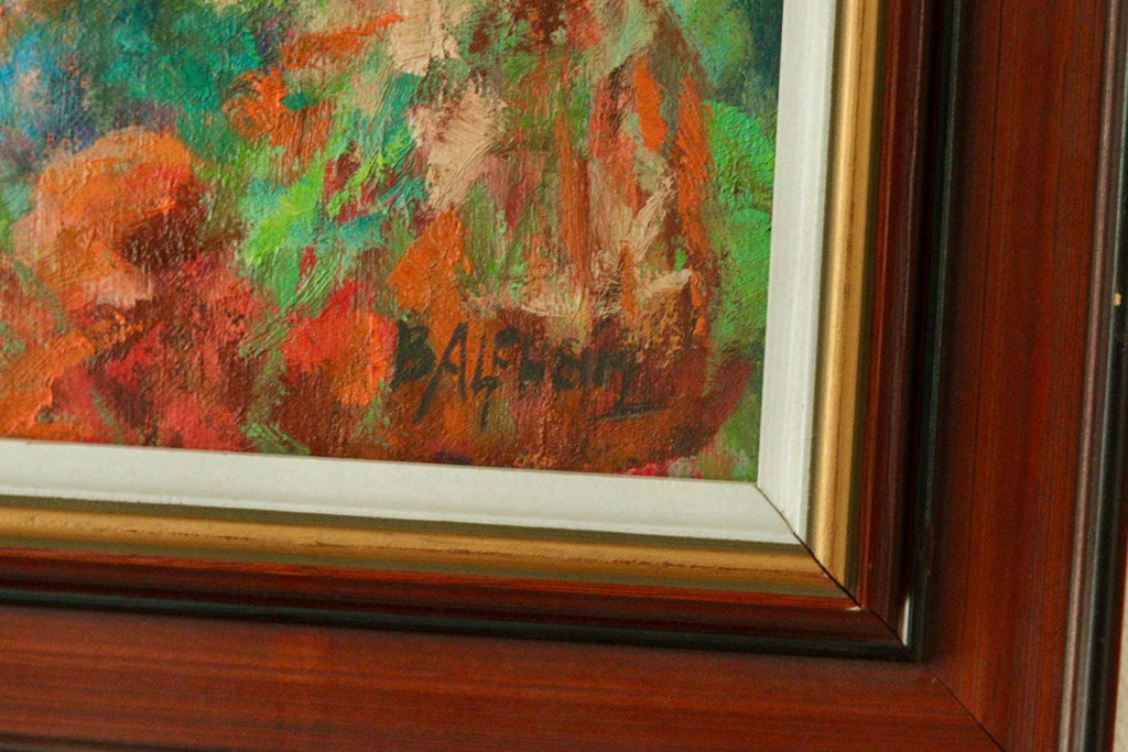 Original European Vintage Oil on Canvas – “Vivid Landscape”