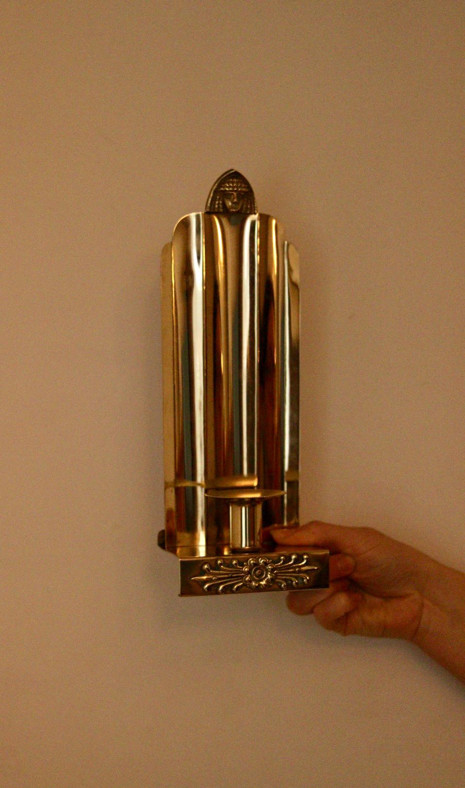 SINGLE Mid Century Swedish Brass Sconce