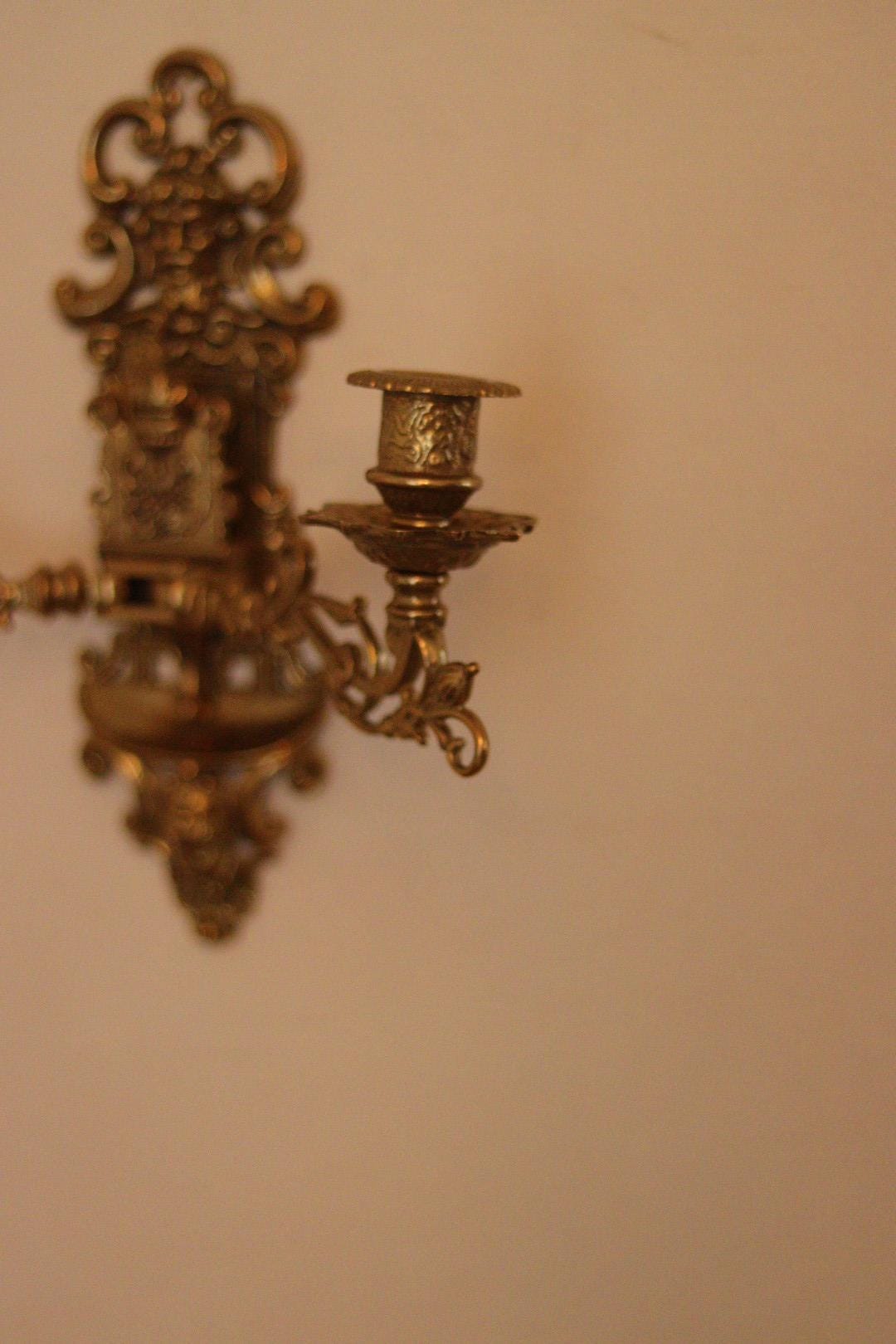 SINGLE Mid Century Swedish Brass Sconce