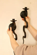 Pair of Mid-Century-Swedish Sconces with Black Coating