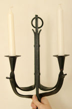Vintage Wrought Iron Sconce with Black Coating
