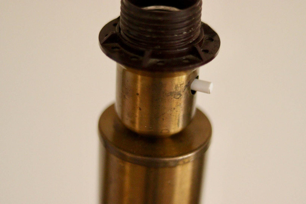 Tall Swedish Brass Bobbin lamps by Bergboms