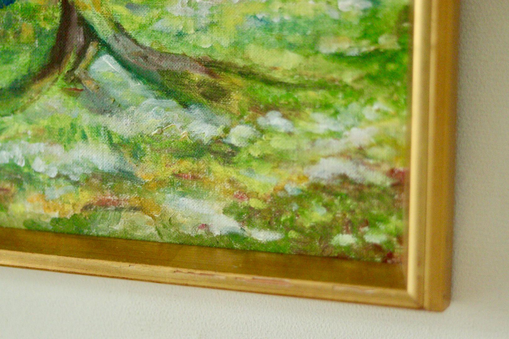 Original Vintage Oil on Panel – "Tree on Landscape" Jan