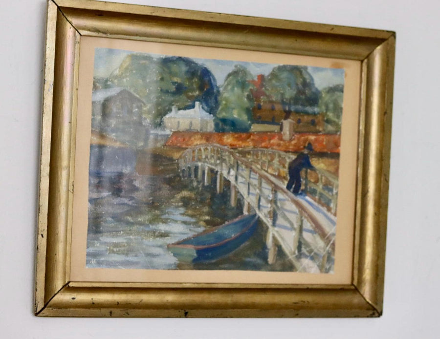 Original Swedish Watercolour "Bridge"