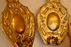 Baroque Style X-Large Mid-Century Brass Swedish Sconces