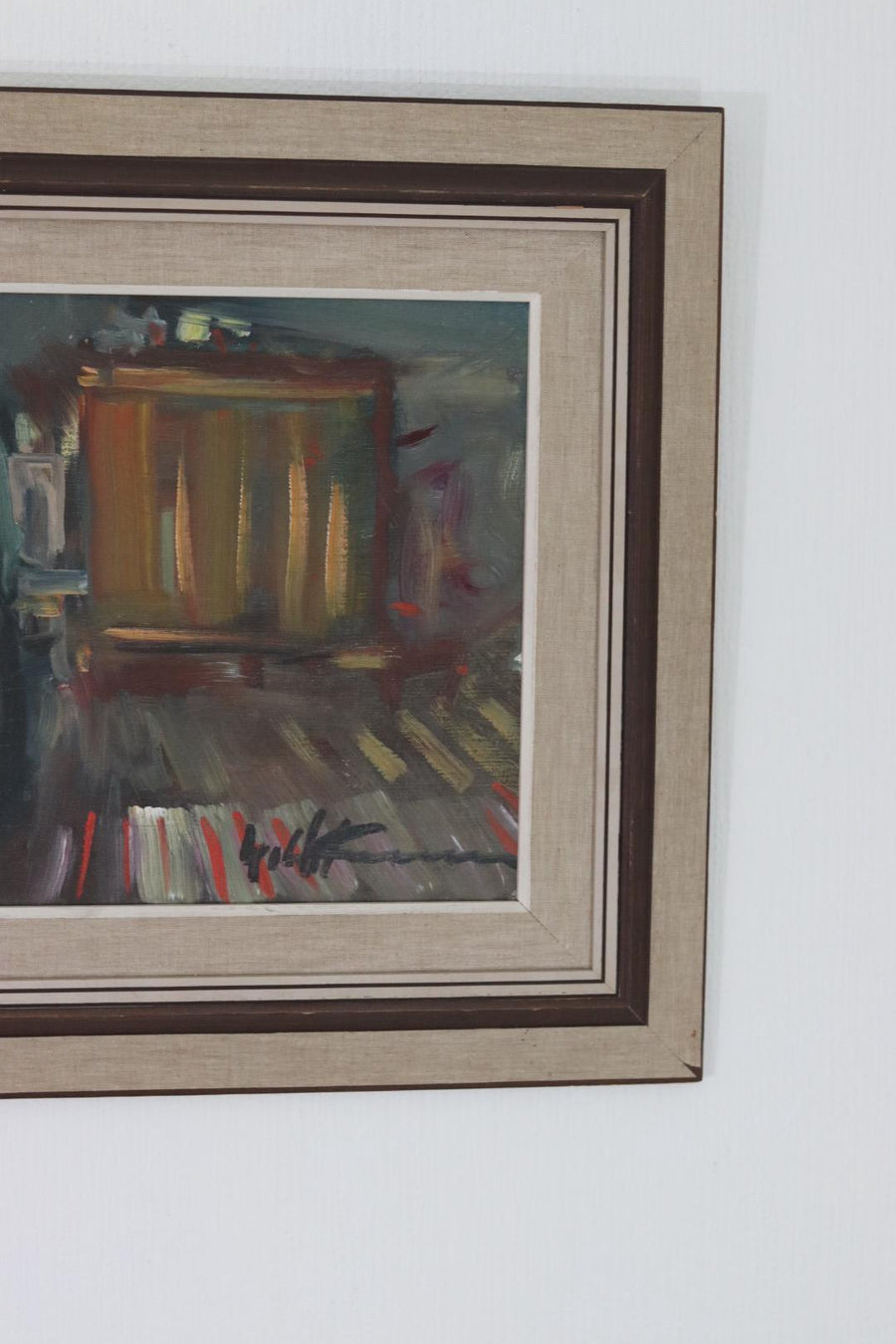 Original Swedish Oil on Canvas – “Two Figures at a Table”
