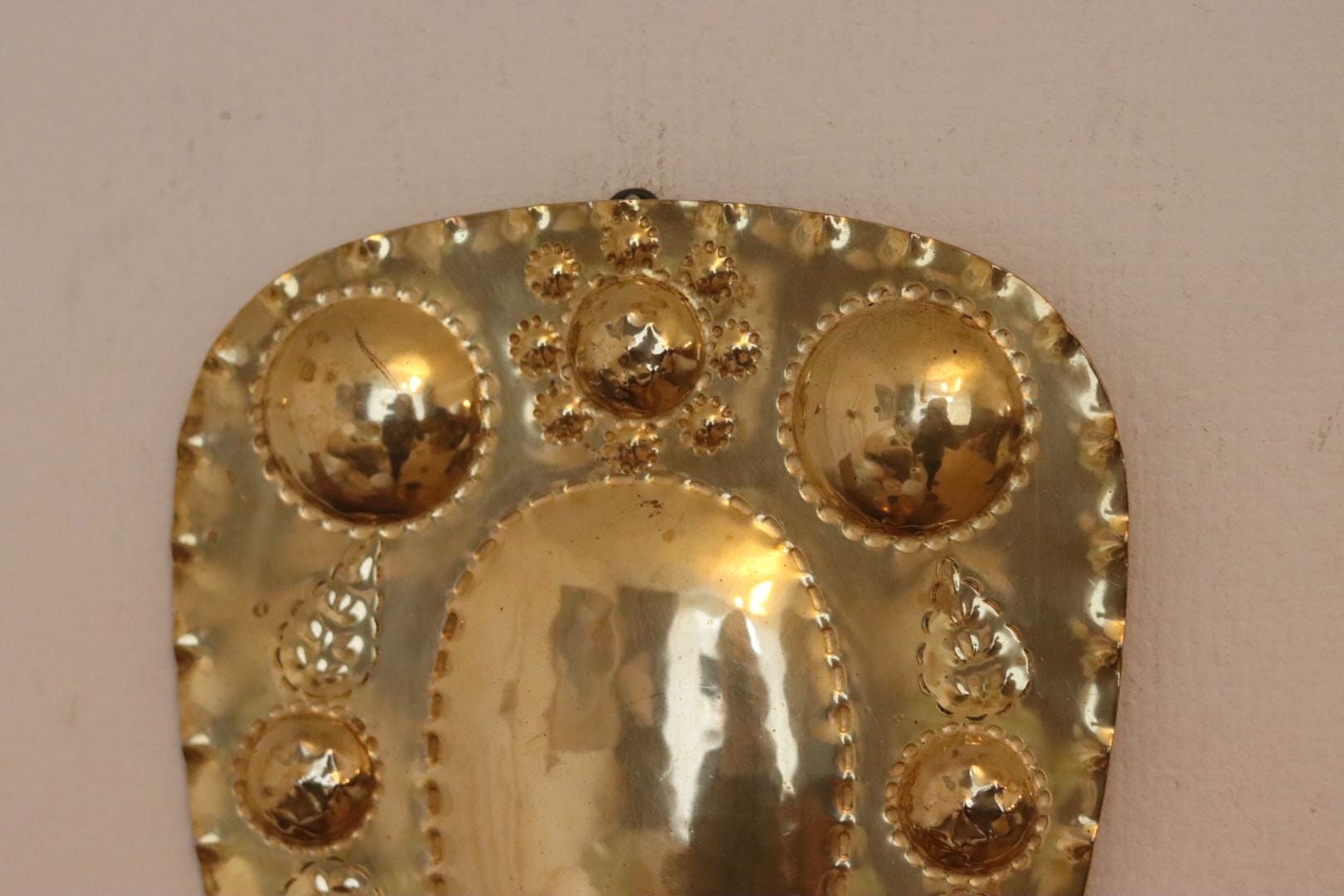 SINGLE Mid Century Swedish Brass Sconce