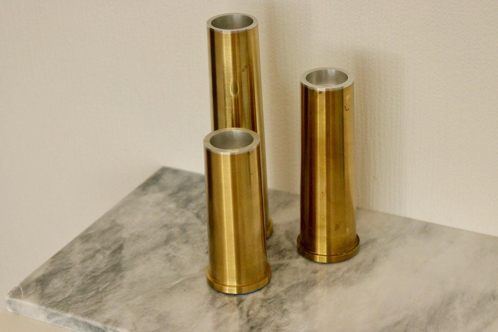 Original Trio of Mid-Century Brass Candle holders