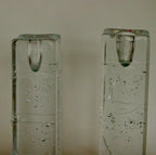 Pair Of Solid Glass Candlesticks "Arkipelago" From ittala Finland