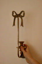 Large Vintage Brass Bow Sconce