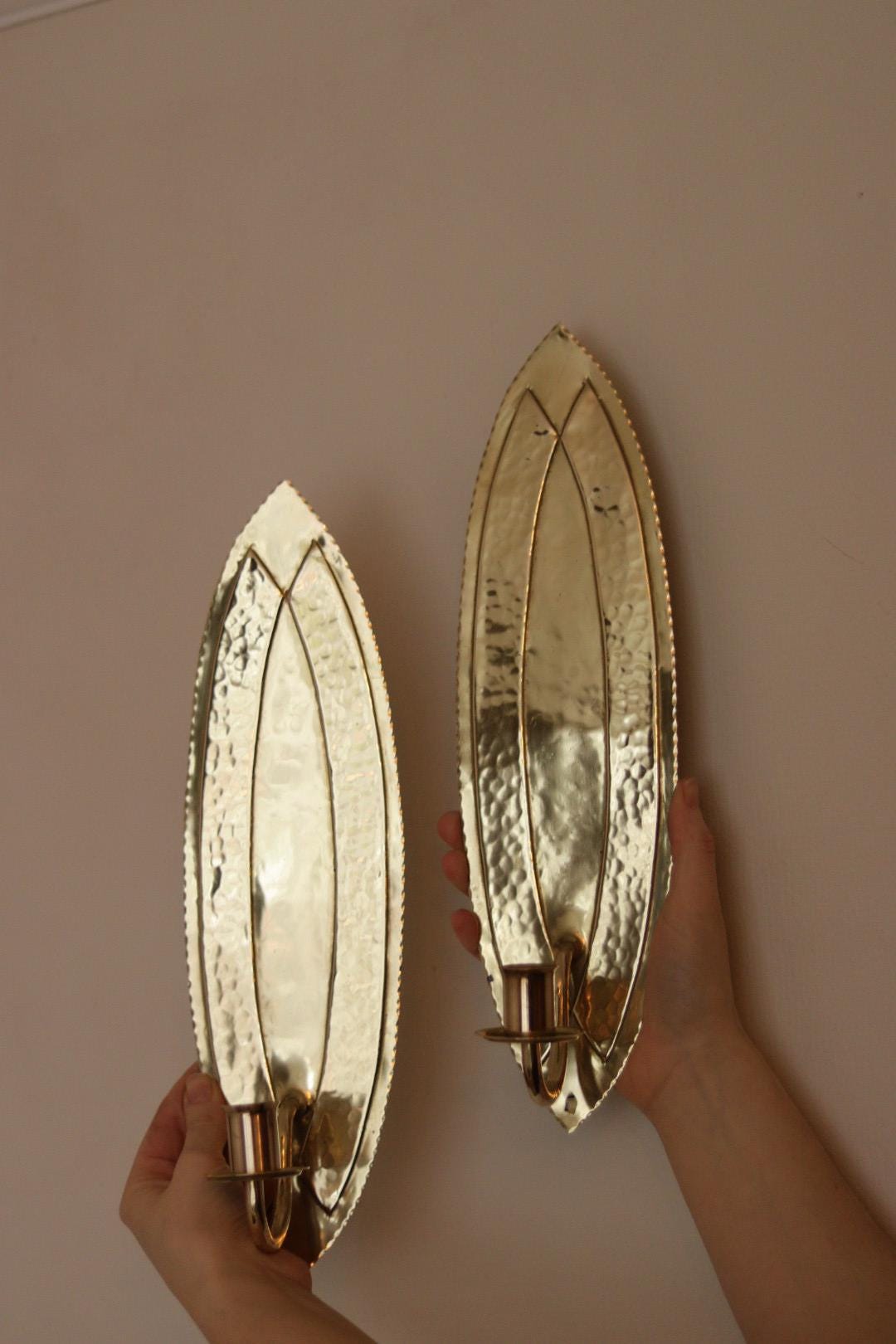 Pair of Mid-Century Swedish Brass Sconces