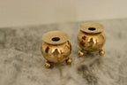 Pair of Mid-Century Swedish Brass Candle Holders