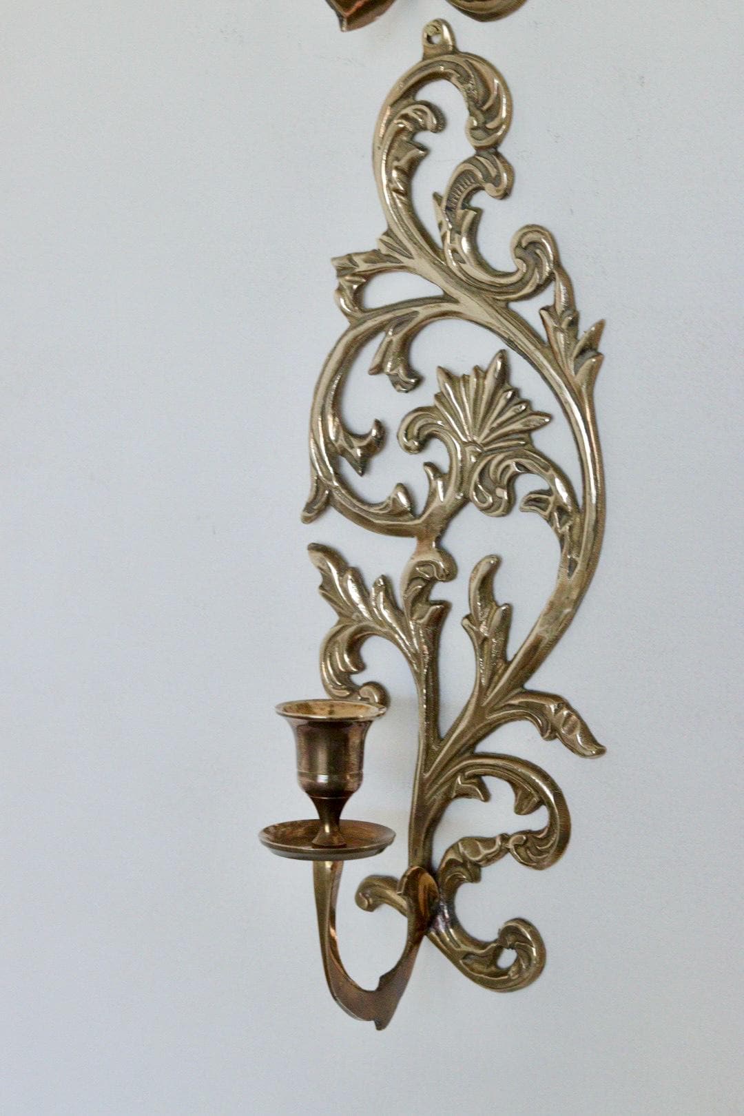 Pair of Mid-Century Brass Swedish Sconces