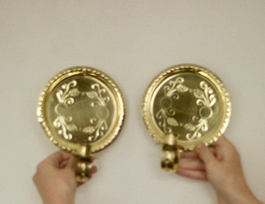 Pair Of Mid Century Swedish Brass Sconces