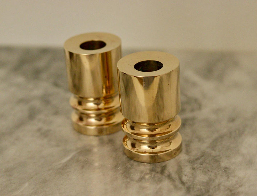 Pair of Mid-Century Swedish Brass Candle Holders