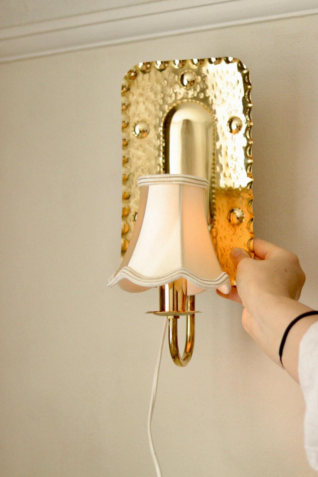 Pair of Swedish Mid Century Brass Sconces