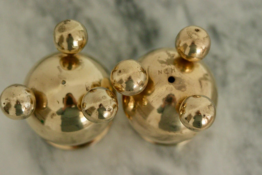 Pair of Mid-Century Swedish Brass Candle Holders