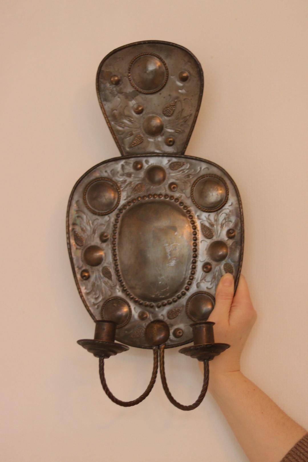 Pair of Large Mid-Century Swedish Metal Sconces