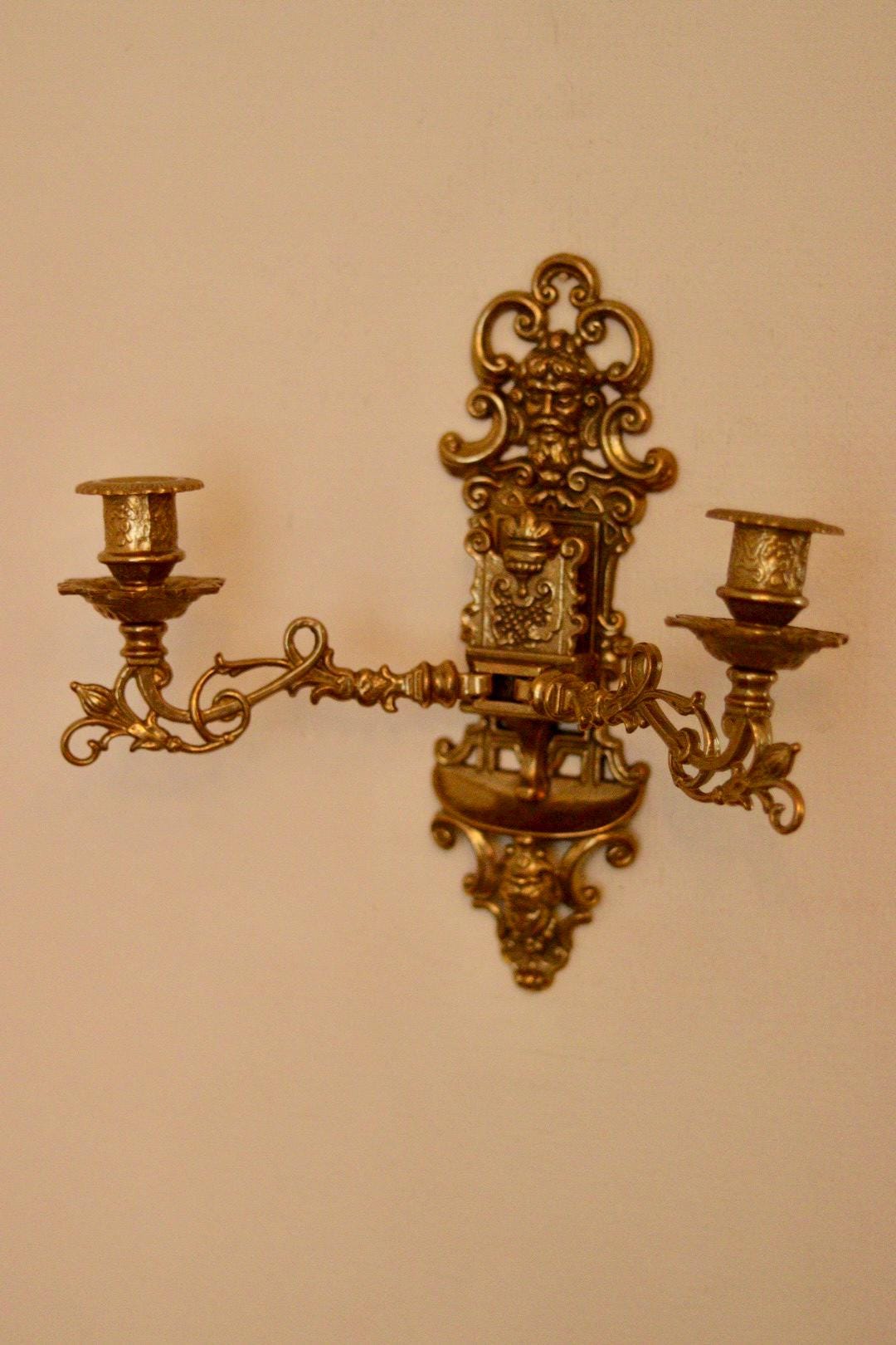 SINGLE Mid Century Swedish Brass Sconce