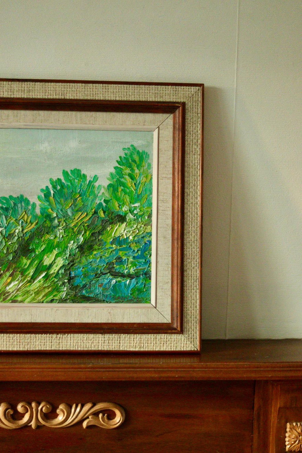Mid-Century Original Oil on Canvas – “Vibrant Landscape”