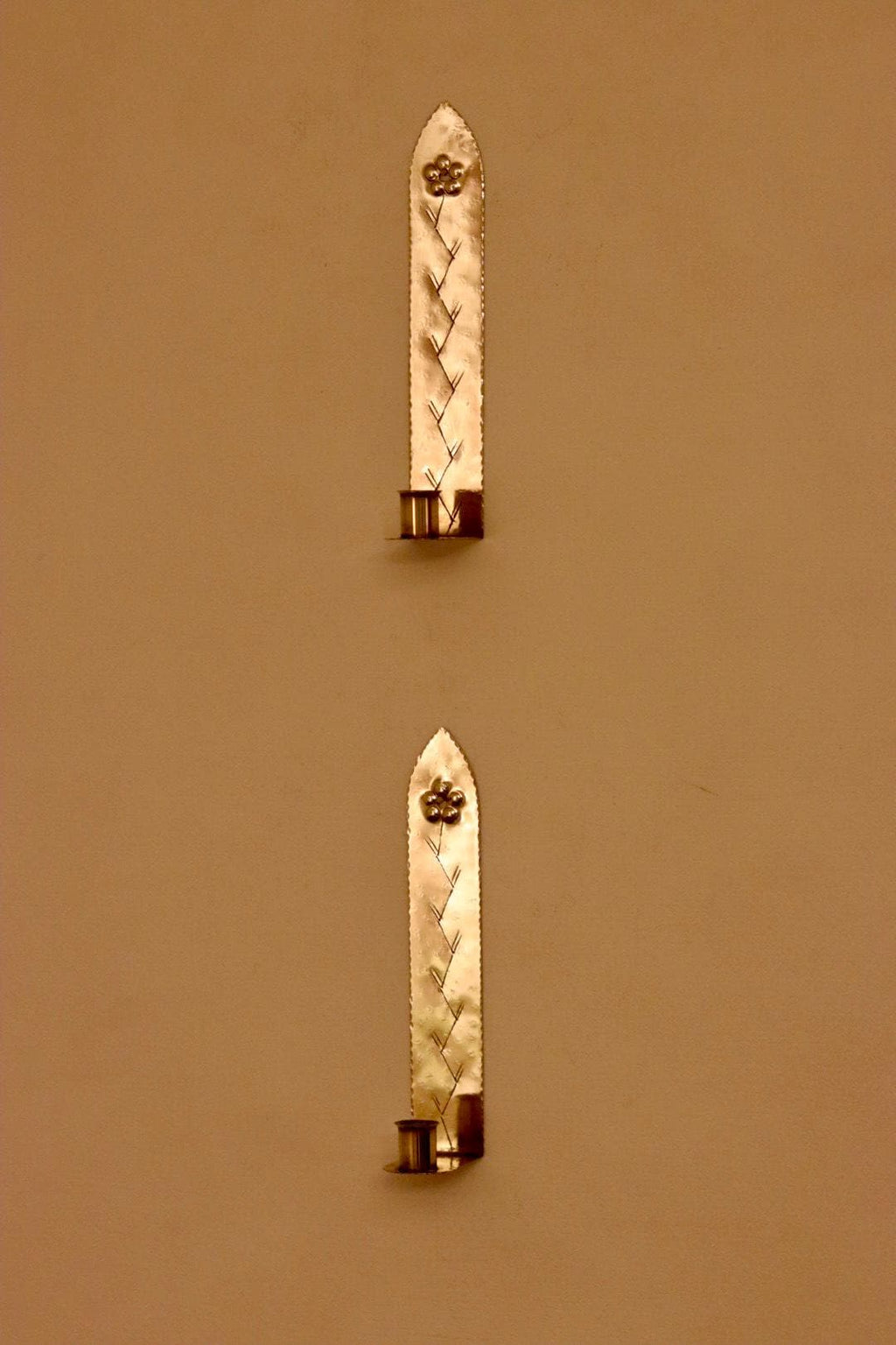 A Pair of Mid Century Swedish Brass Sconces