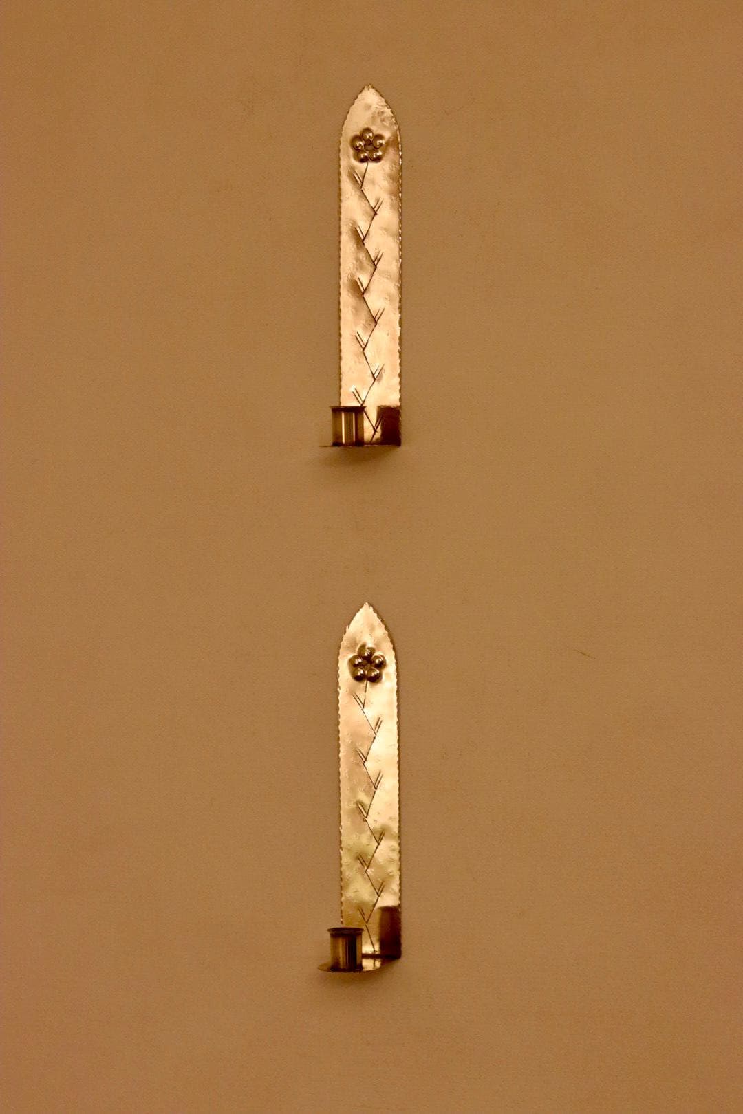 A Pair of Mid Century Swedish Brass Sconces